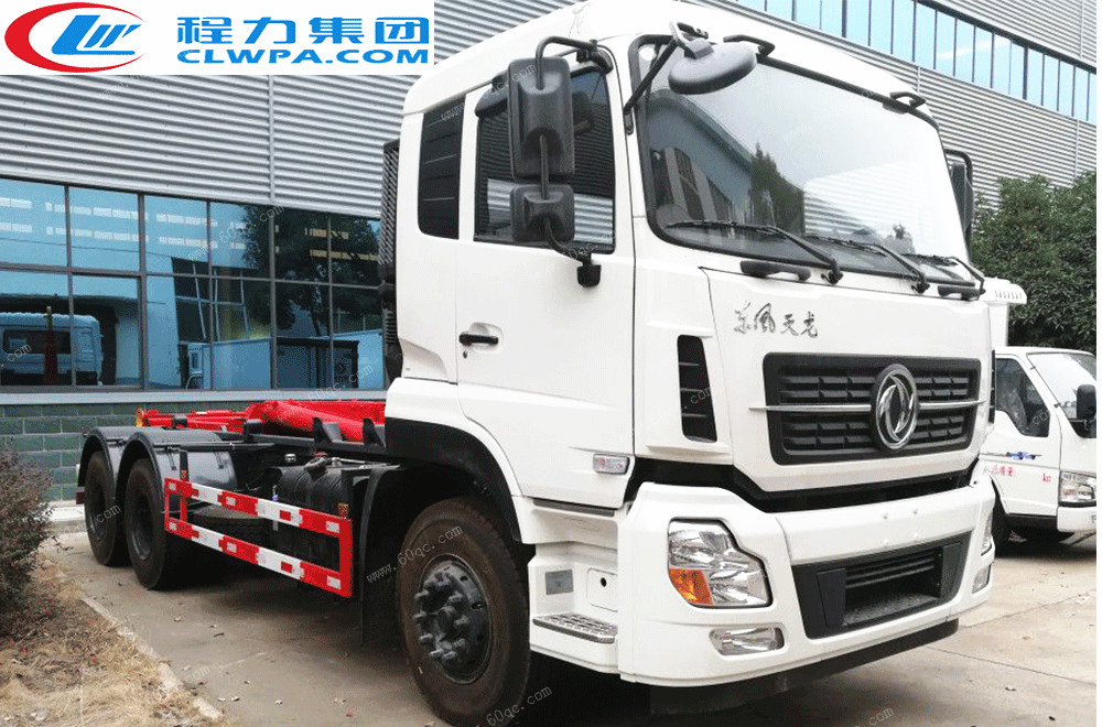 國(guó)五東風(fēng)天龍后雙橋車(chē)廂可卸式垃圾車(chē)