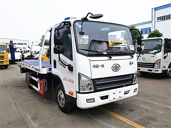 國六解放虎V一拖二藍牌清障車